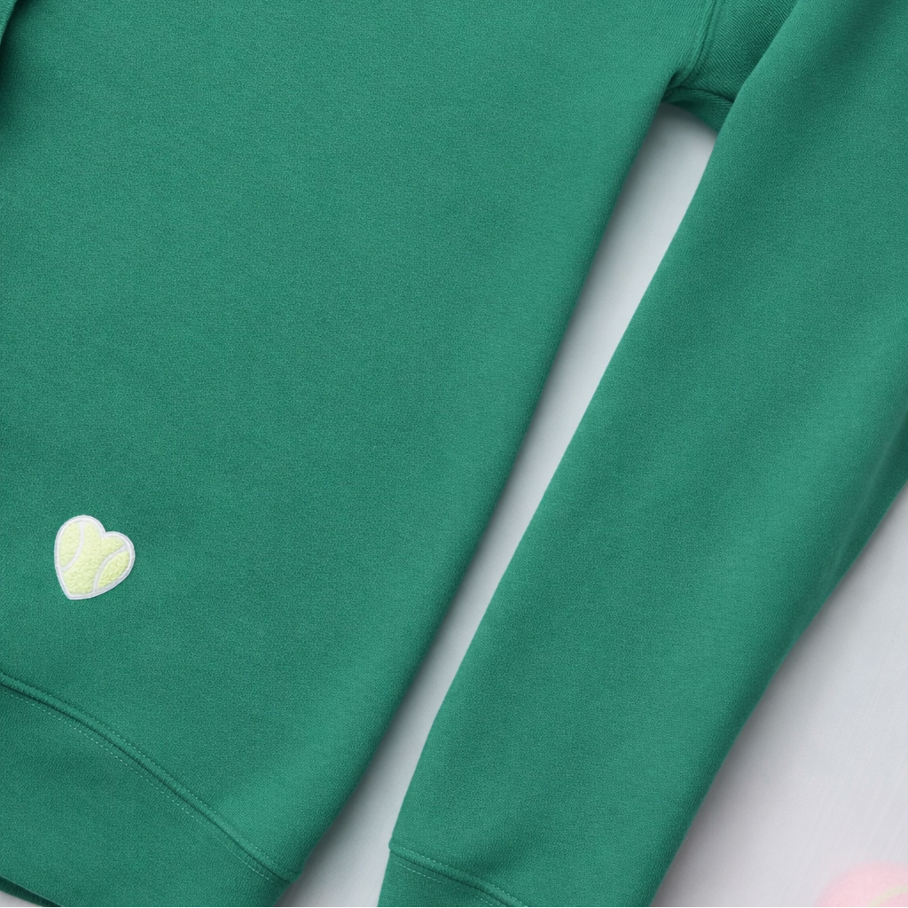 Crew with Chenille Heart Patch Hip