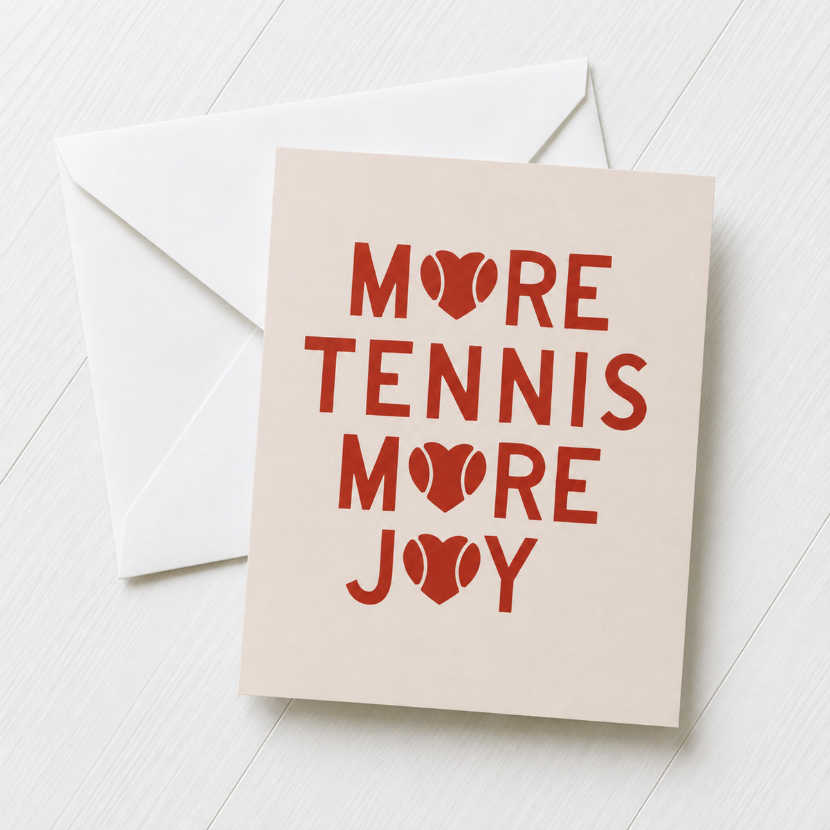 More Tennis More Joy Red Greeting Card
