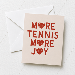 More Tennis More Joy Red Greeting Card