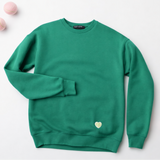 Crew with Chenille Heart Patch Hip