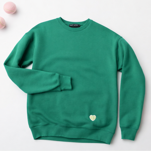 Crew with Chenille Heart Patch Hip