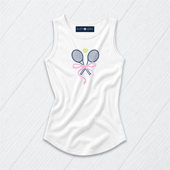 Navy Tennis Rackets with Bow  Tank