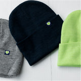 Unisex Beanie Tiny Woven Heart Patch