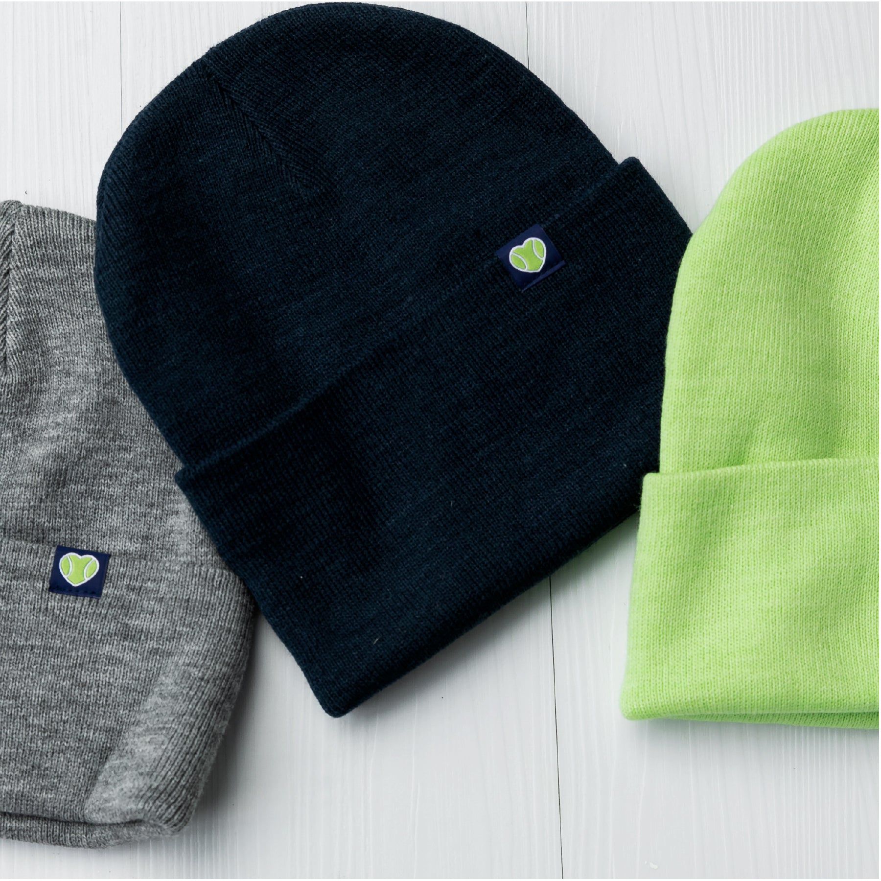Unisex Beanie Tiny Woven Heart Patch