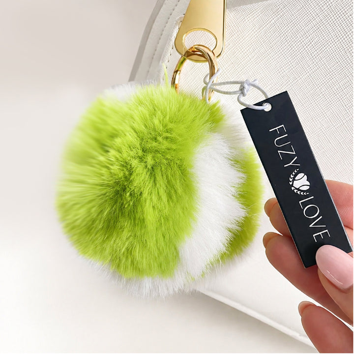 Furry Tennis Ball Keychain