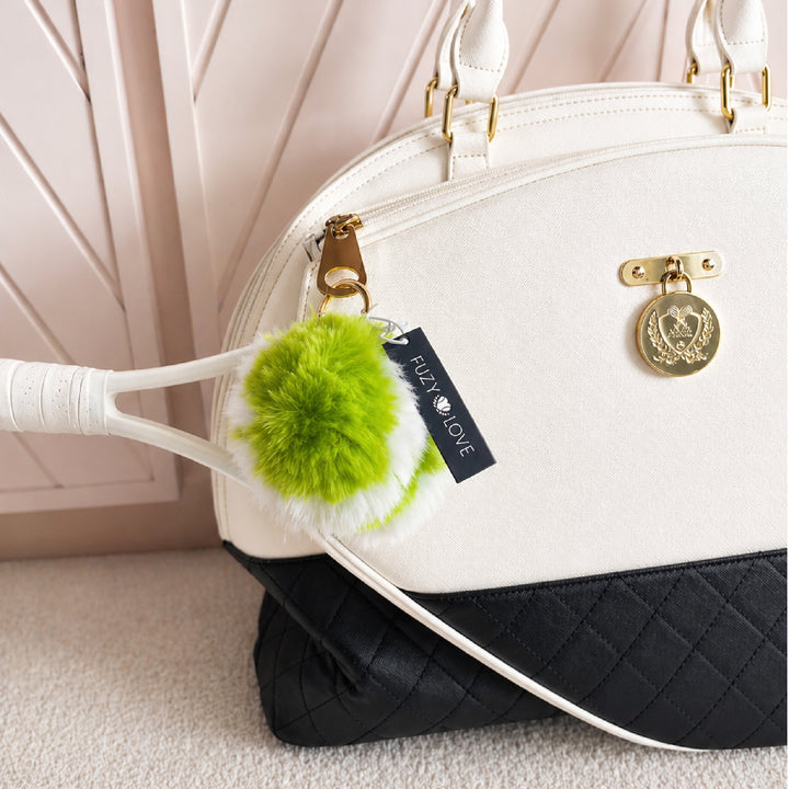 Furry Tennis Ball Keychain