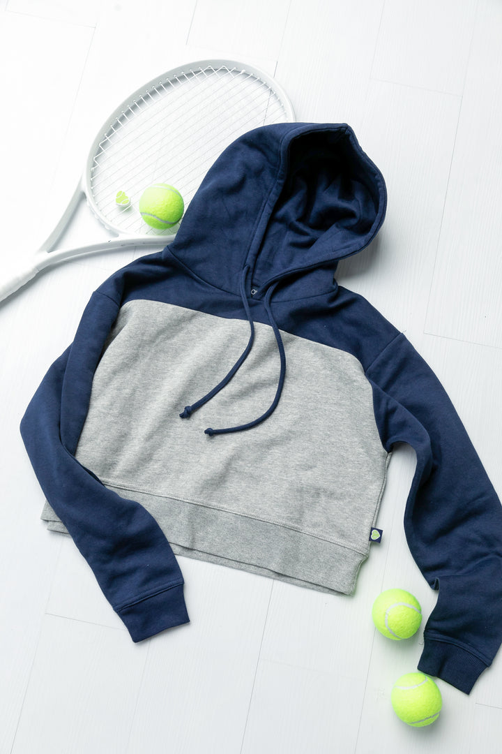 Cropped Fleece Hooded Sweatshirt