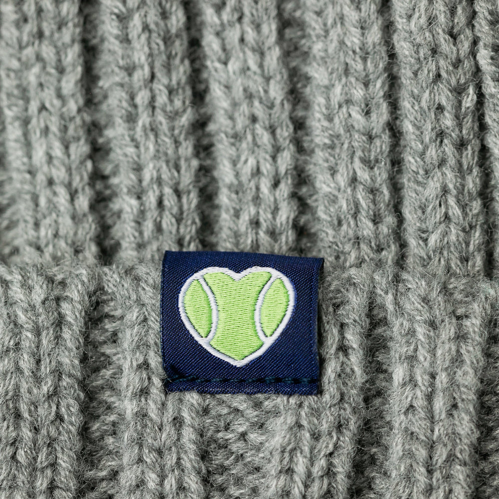 Cuffed Beanie  Woven Heart Patch