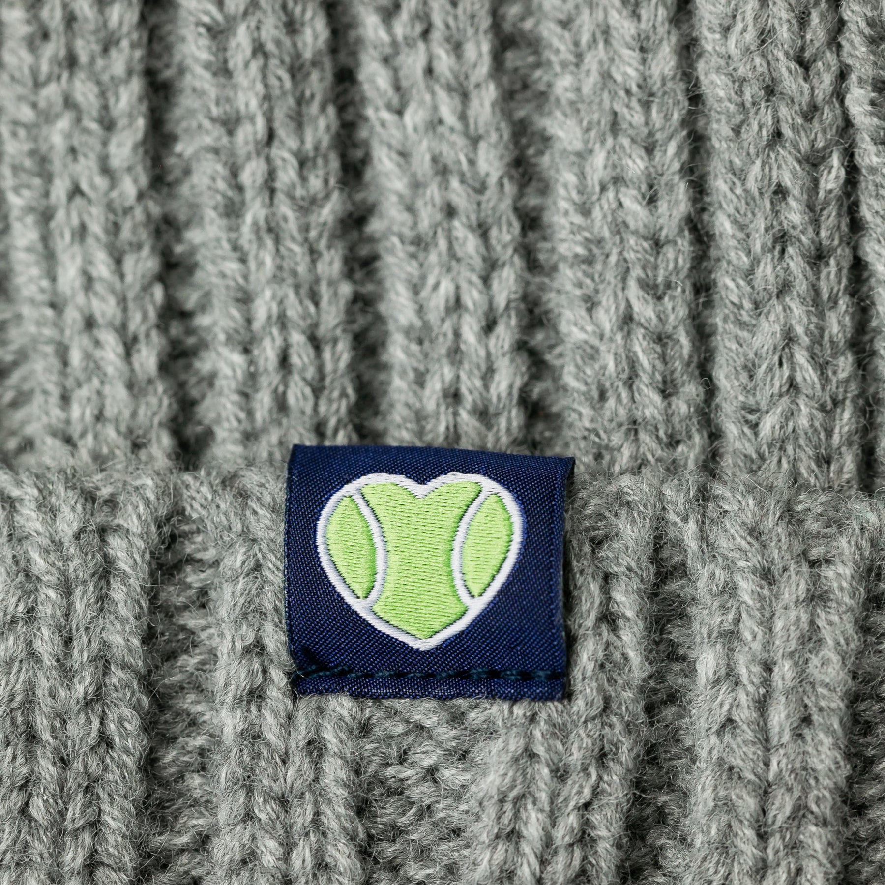 Cuffed Beanie  Woven Heart Patch