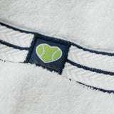 White Striped Towel with Heart Patch
