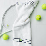 White Striped Towel with Heart Patch
