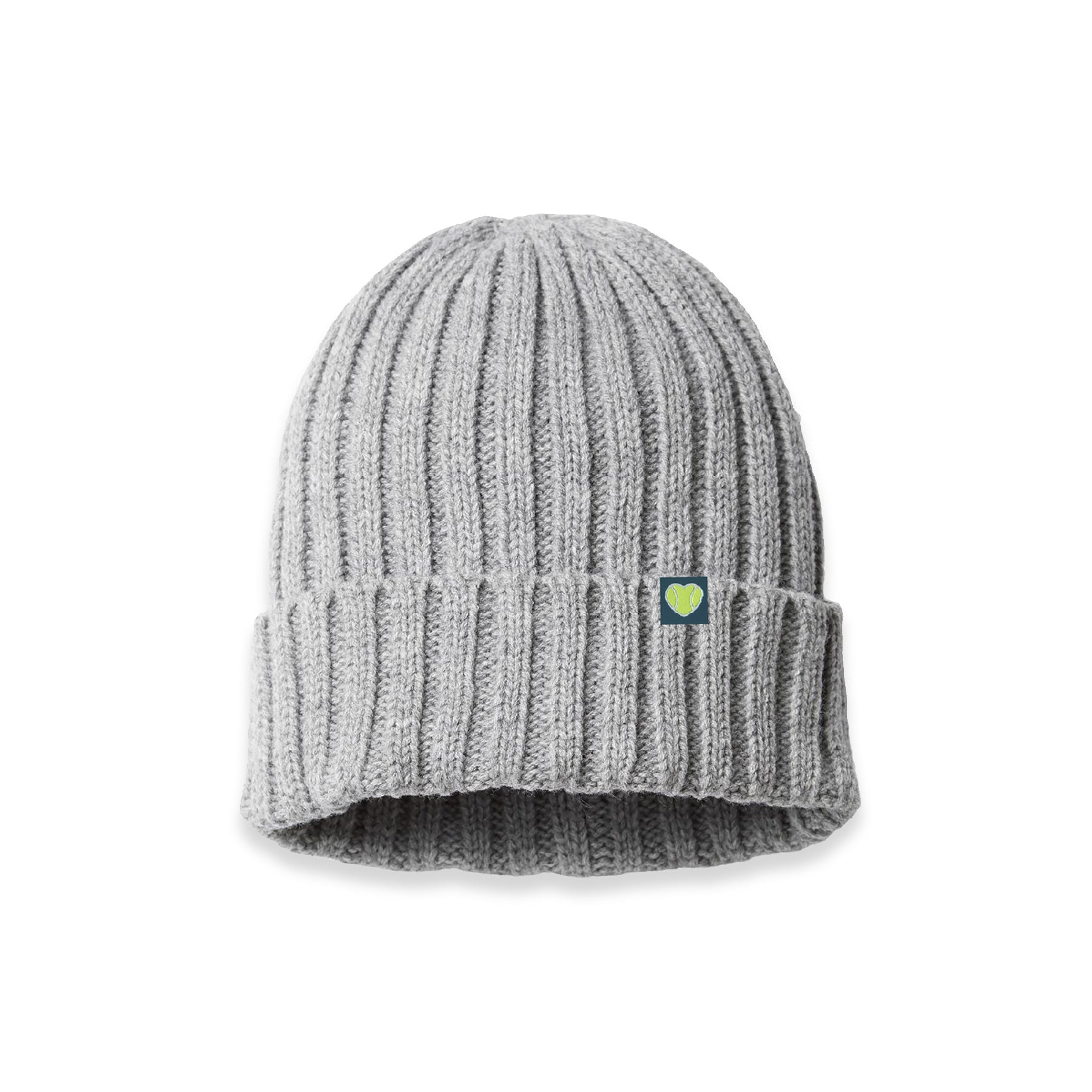 Cuffed Beanie  Woven Heart Patch