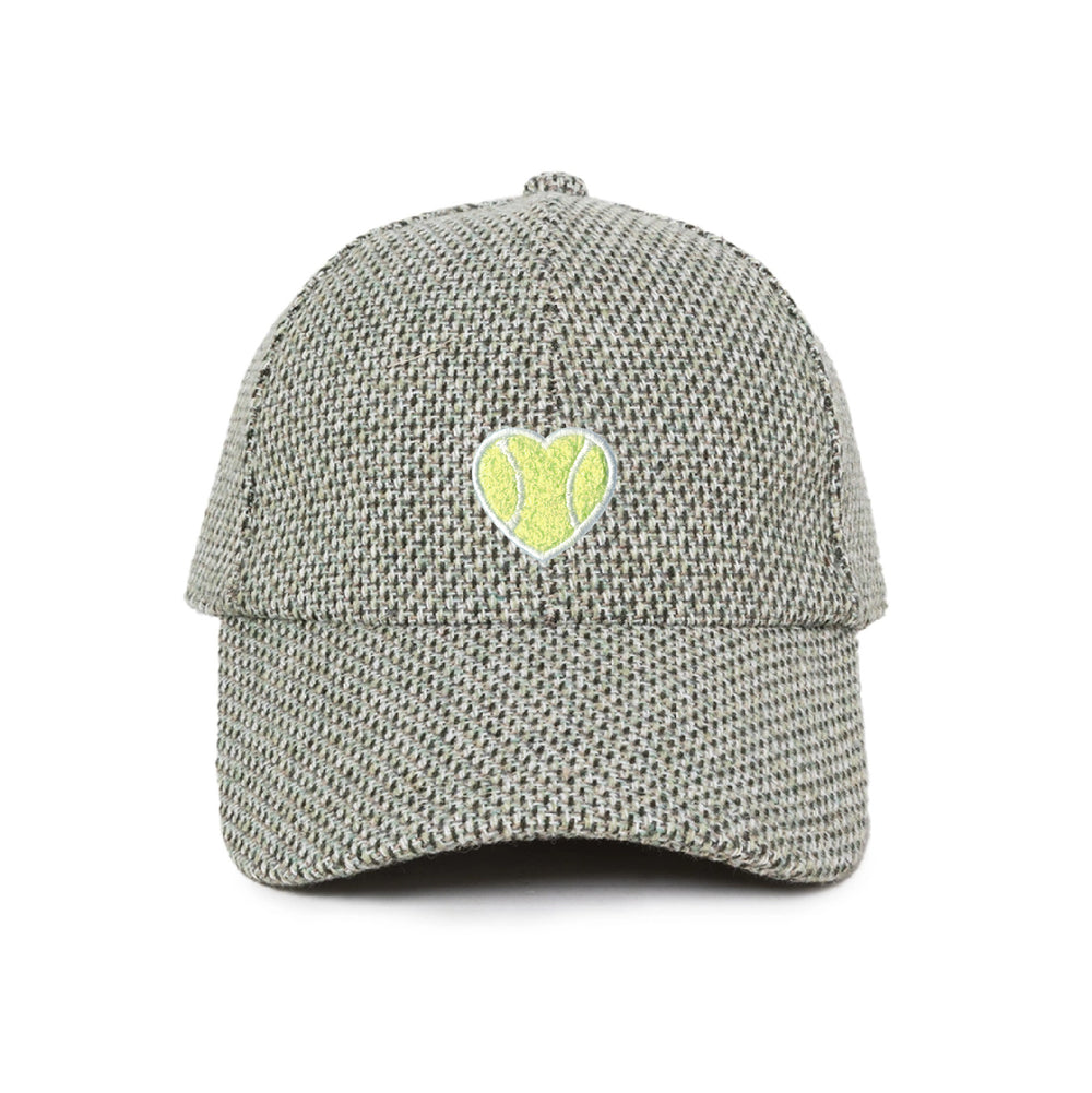 Green Tweed Cap Chenille Heart
