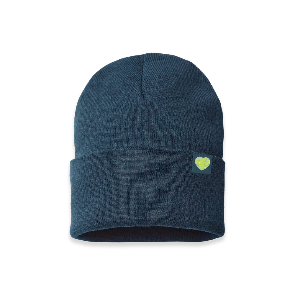 Unisex Beanie Tiny Woven Heart Patch