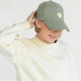 Green Tweed Cap Chenille Heart