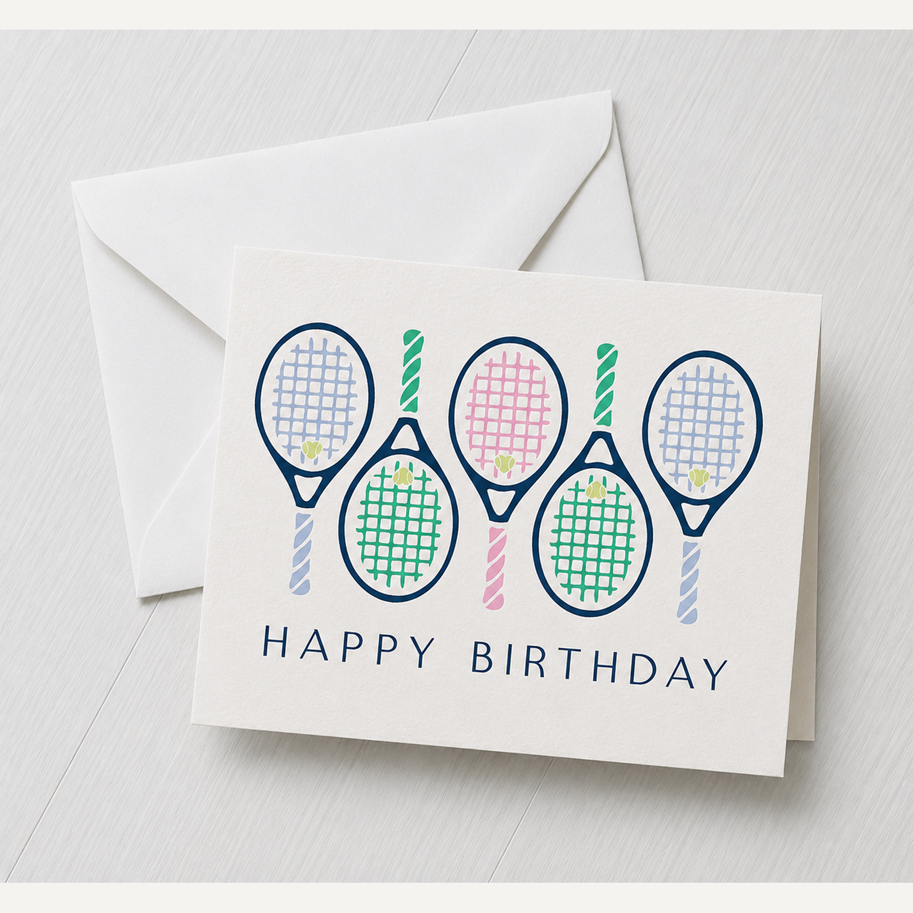 Happy Birthday Rackets Greeting Card