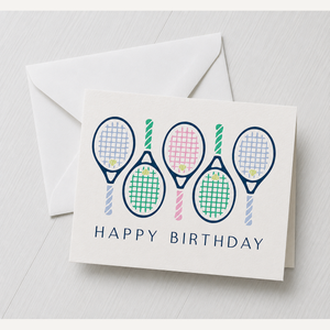 Happy Birthday Rackets Greeting Card
