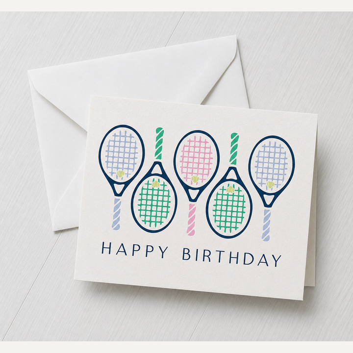 Happy Birthday Rackets Greeting Card