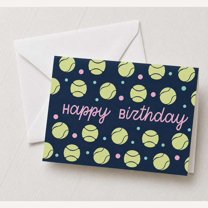 Tennis Ball Confetti Greeting Card