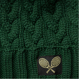 Cable Knit Fox Fur Pom Hat