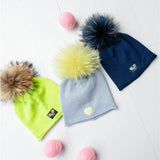 Glossy Raccoon  Pom Hat Heart Patch