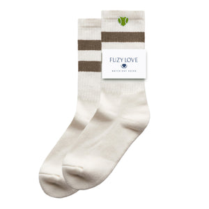 Match Day Socks Cream and Walnut