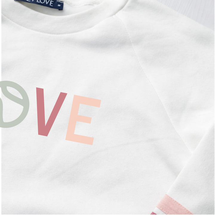 Stripe Sleeves Love Crew