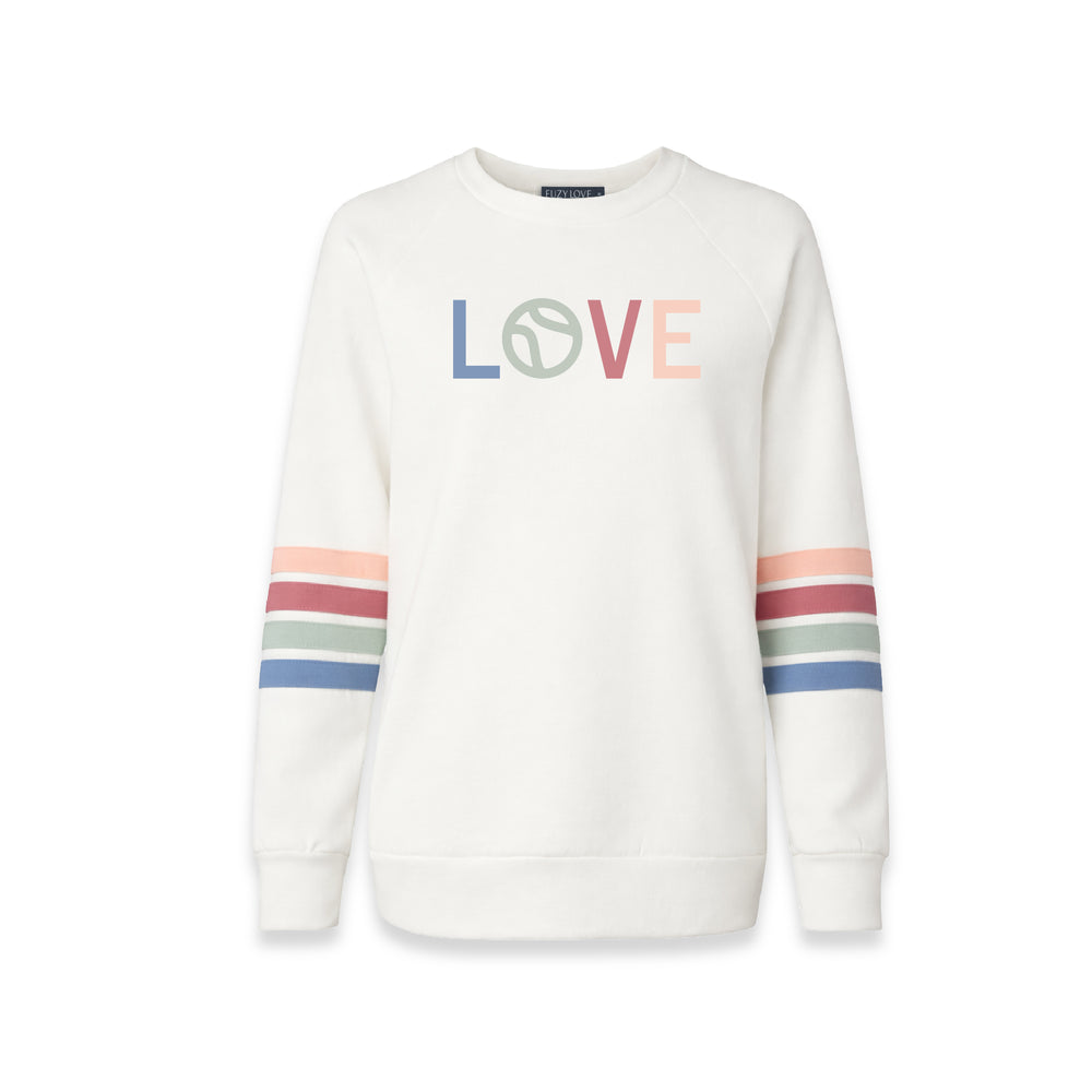 Stripe Sleeves Love Crew
