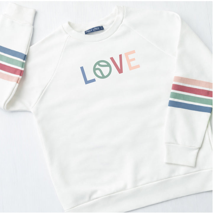 Stripe Sleeves Love Crew