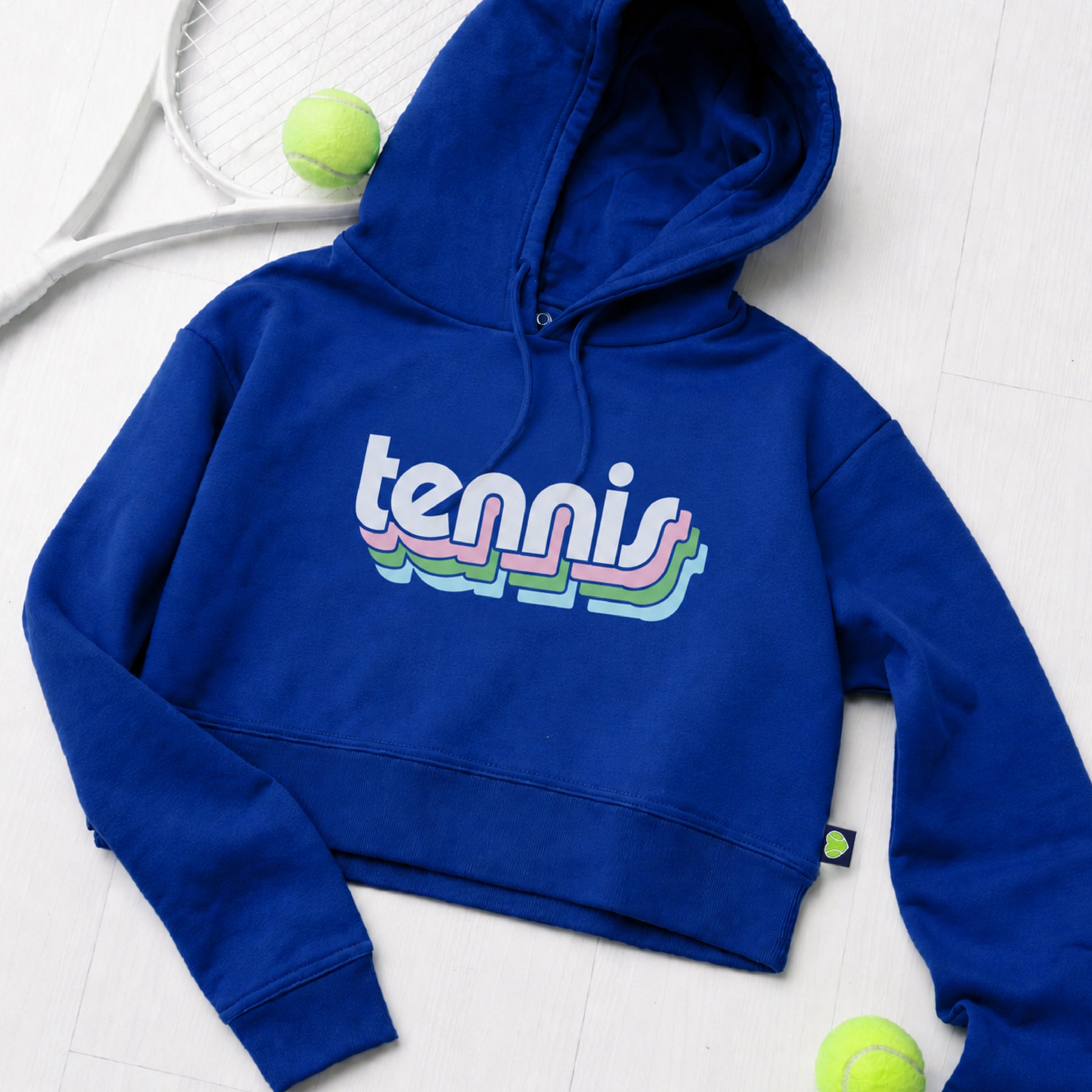 Retro Tennis Cropped Hoodie