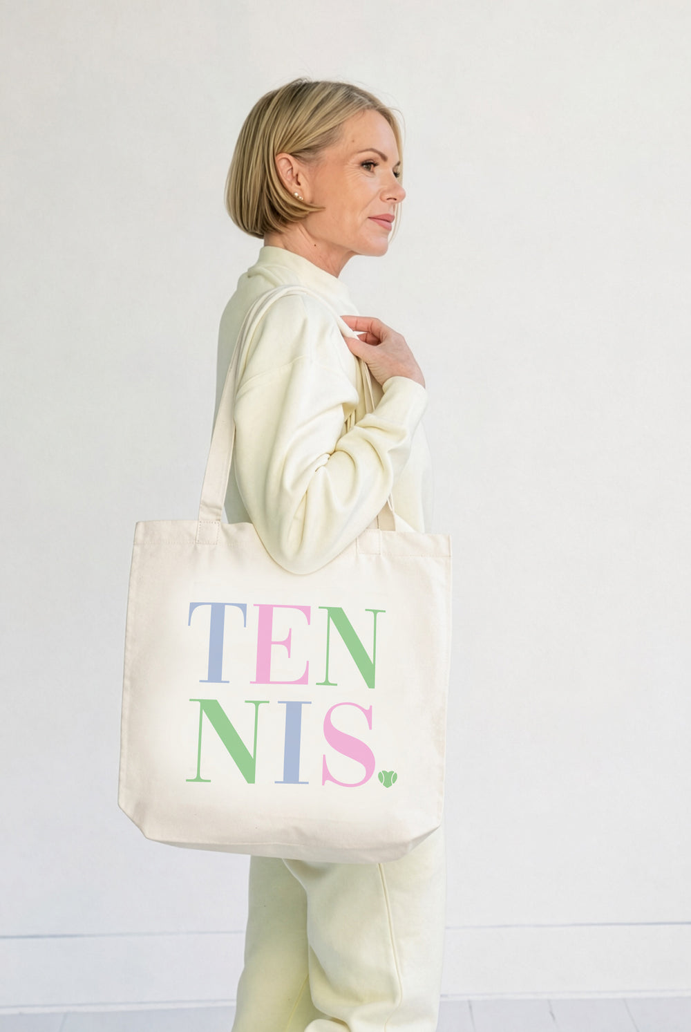 Canvas Tote Tennis Multi Color