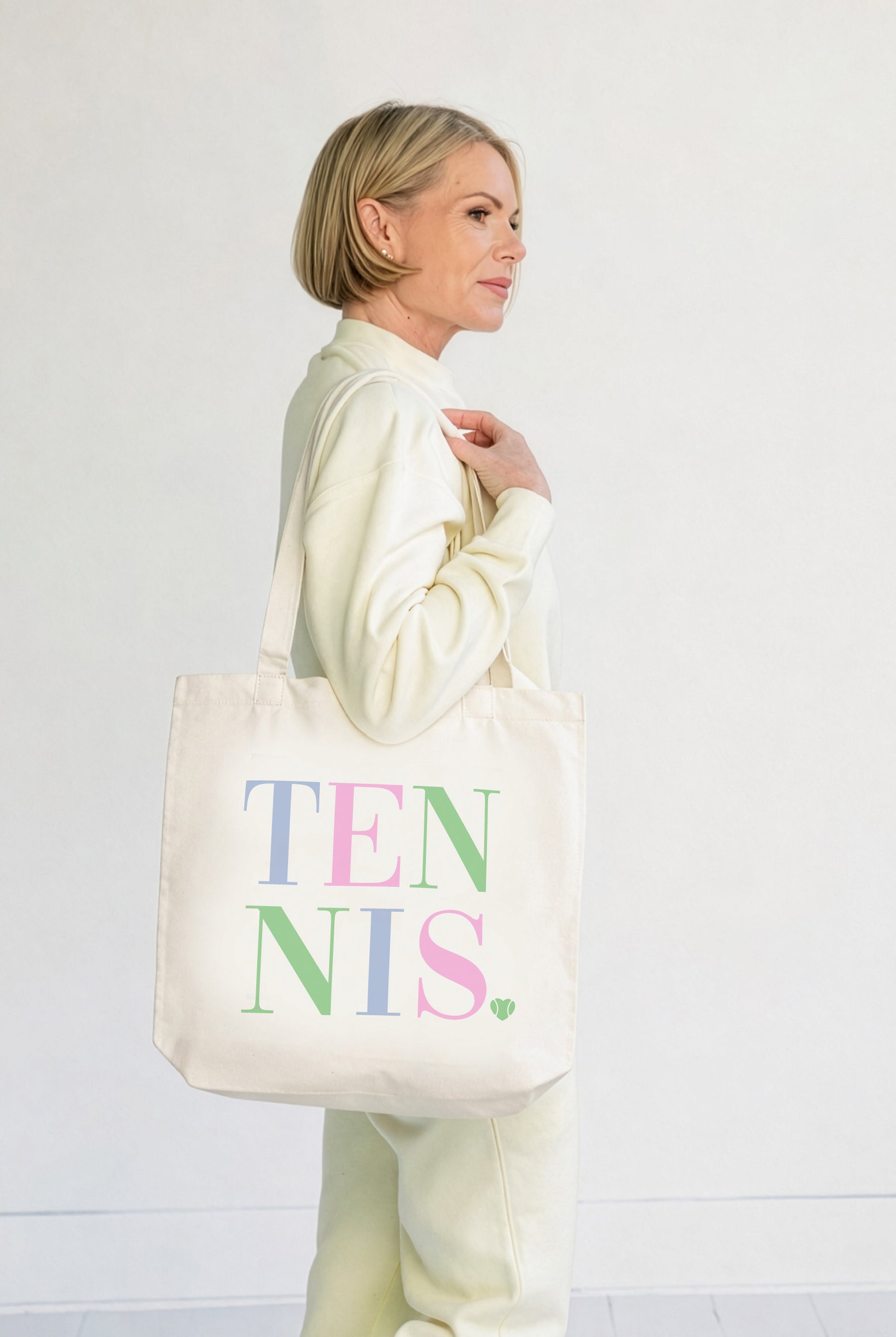 Canvas Tote Tennis Multi Color