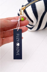 Striped Terry Cosmetic Pouch with Heart