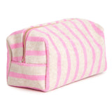 Striped Terry Cosmetic Pouch with Heart