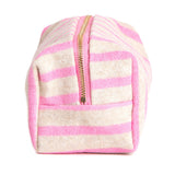 Striped Terry Cosmetic Pouch with Heart