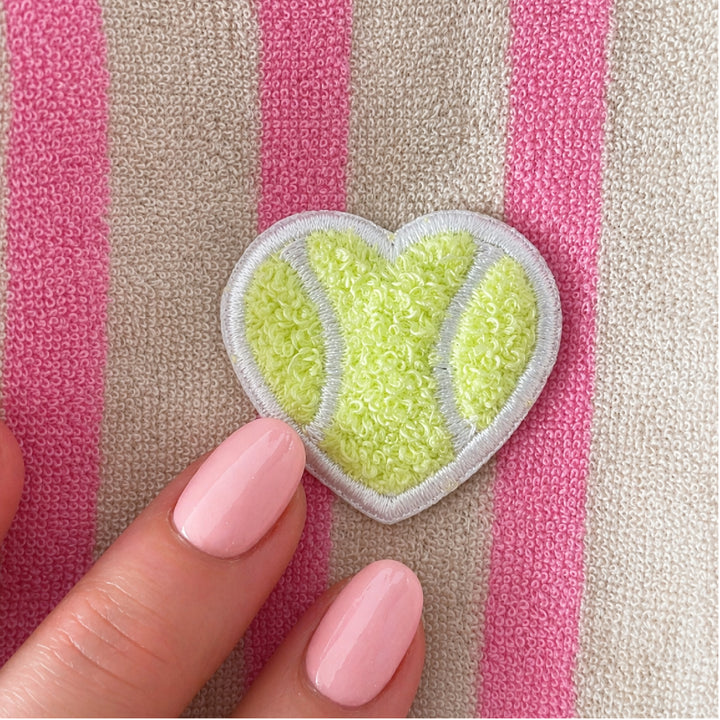 Striped Terry Cosmetic Pouch with Heart