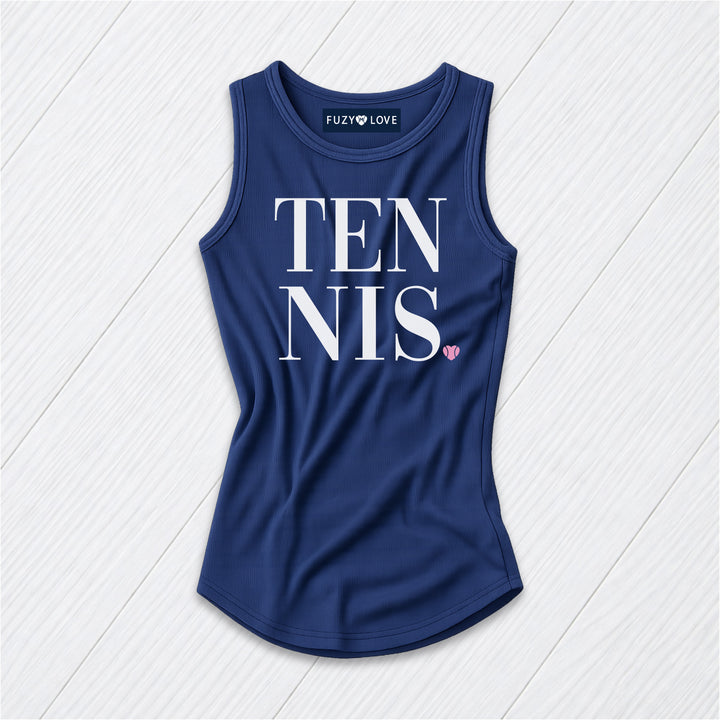 White and Pink Tennis Tank