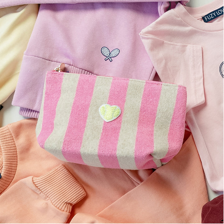 Terry Cloth Pouch with Heart
