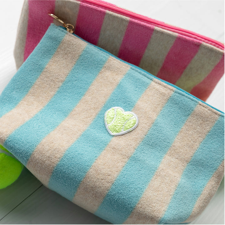 Terry Cloth Pouch with Heart