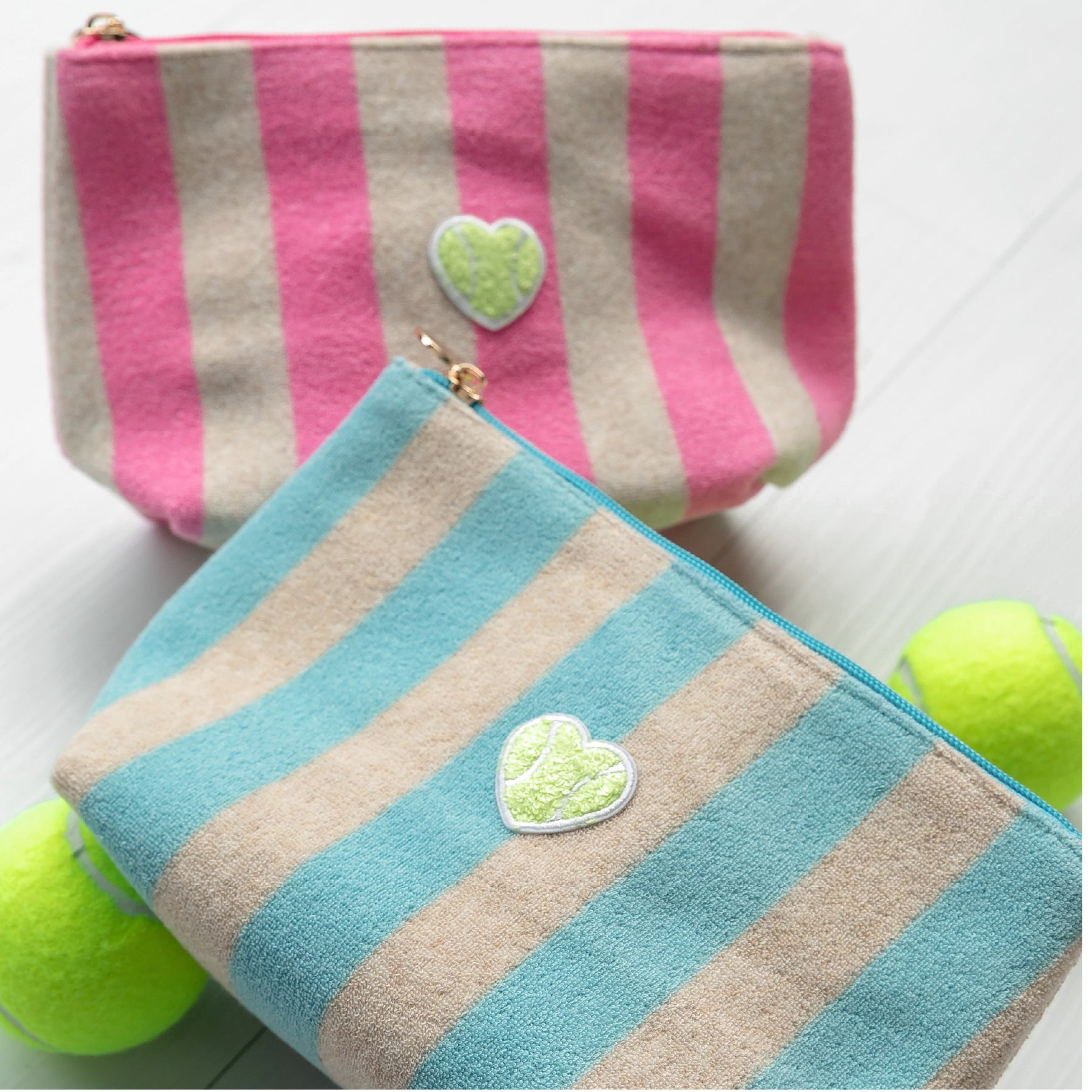 Terry Cloth Pouch with Heart