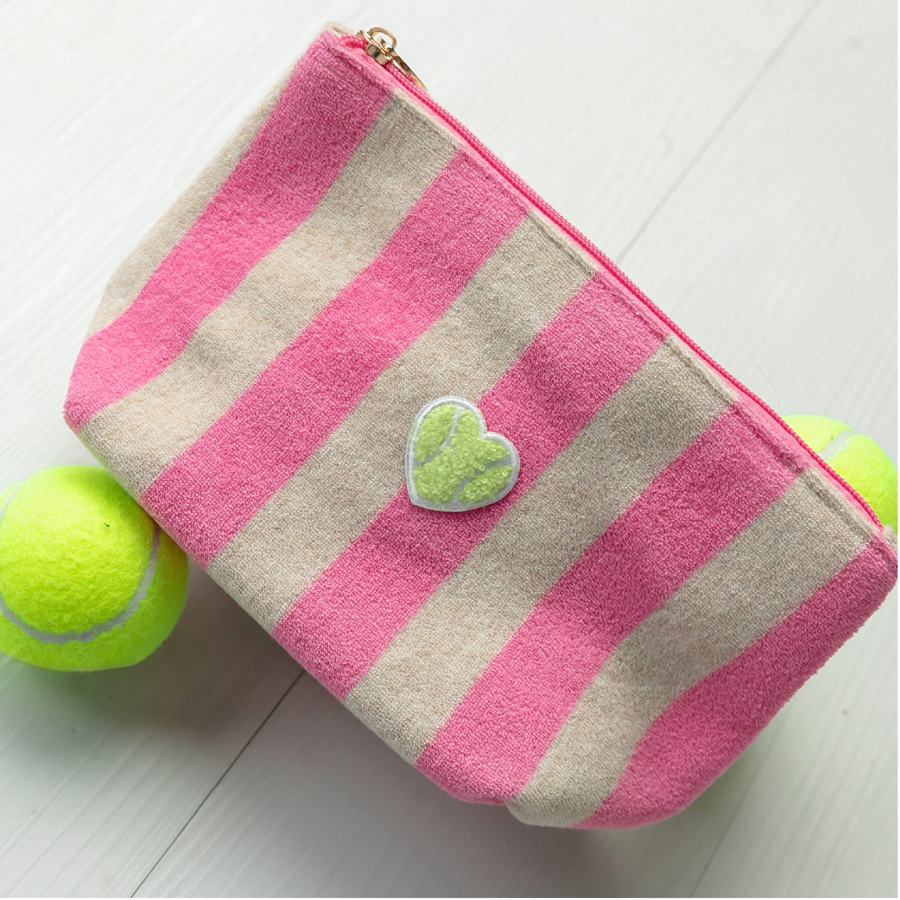 Terry Cloth Pouch with Heart
